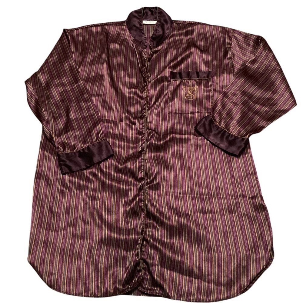 Vintage Victoria secret gold label Elegant Striped sleep shirt Shirt